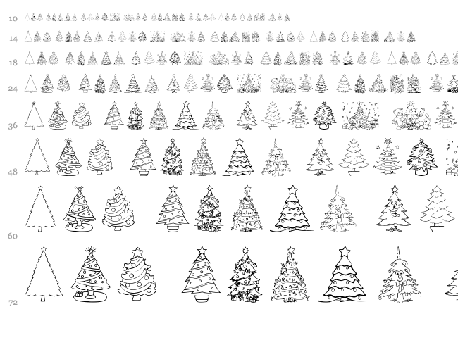 Xmas Tree font waterfall